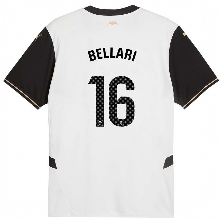 Niño Fútbol Camiseta Hamza Bellari #16 Blanco Negro 1ª Equipación 2024/25 México