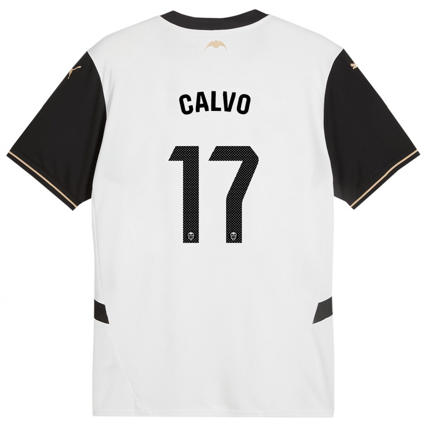 Niño Fútbol Camiseta Borja Calvo #17 Blanco Negro 1ª Equipación 2024/25 México