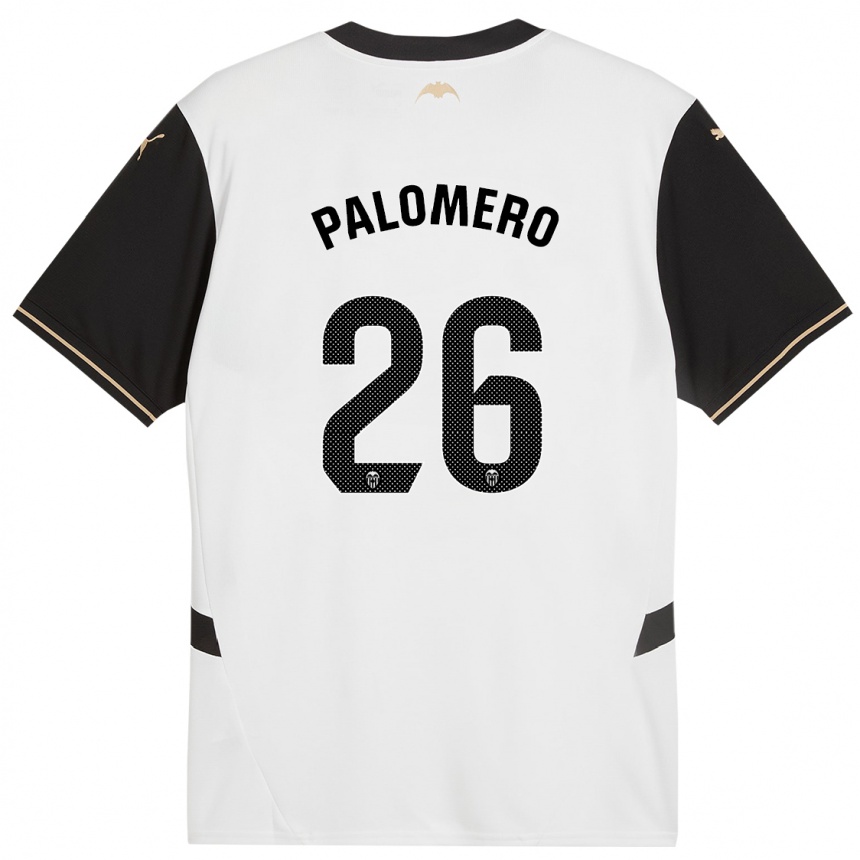 Niño Fútbol Camiseta Marc Palomero #26 Blanco Negro 1ª Equipación 2024/25 México