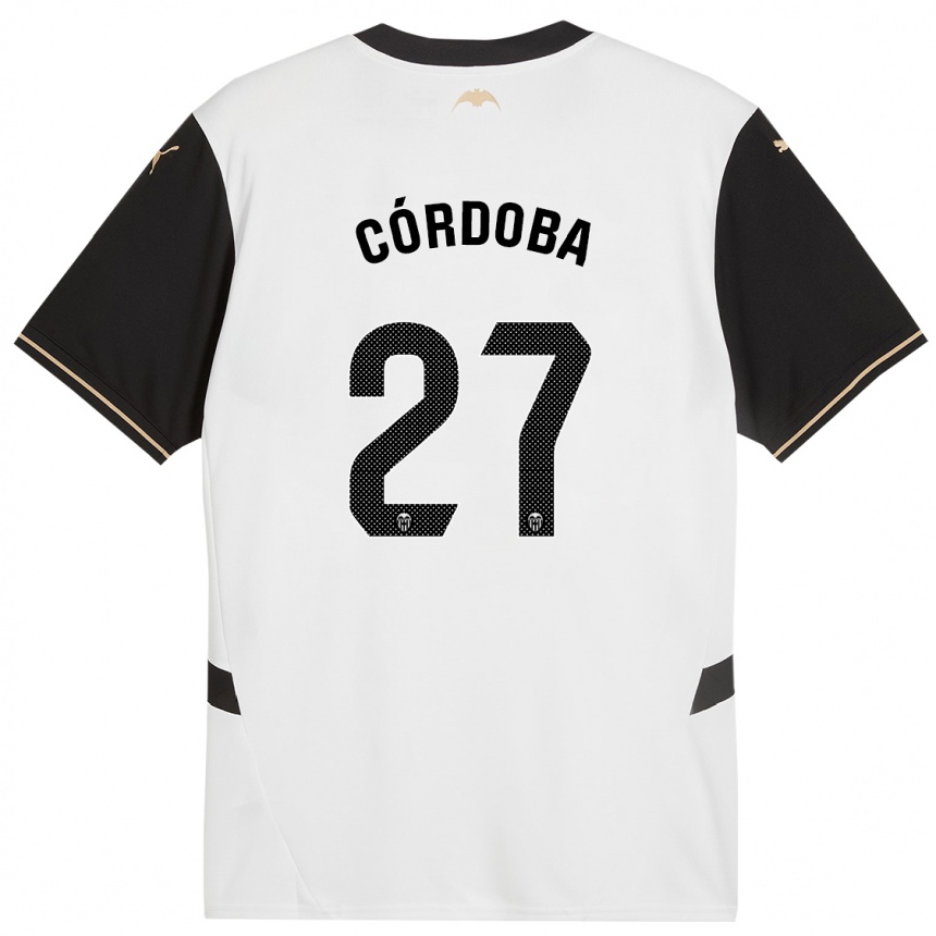 Niño Fútbol Camiseta Iker Córdoba #27 Blanco Negro 1ª Equipación 2024/25 México