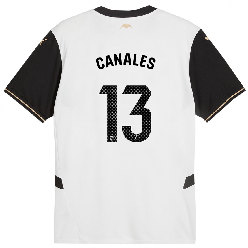 Niño Fútbol Camiseta Antonia Canales #13 Blanco Negro 1ª Equipación 2024/25 México