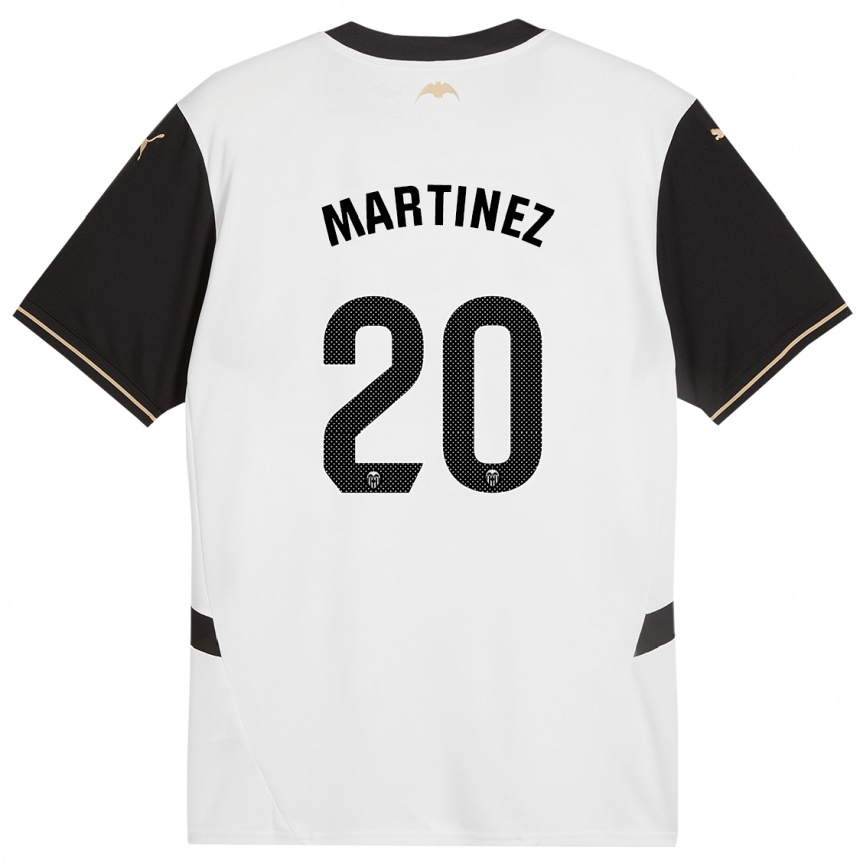 Niño Fútbol Camiseta Asun Martínez #20 Blanco Negro 1ª Equipación 2024/25 México