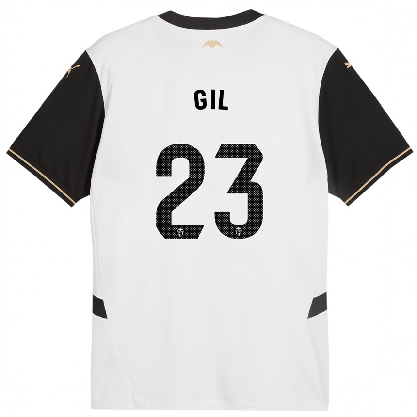 Niño Fútbol Camiseta Elena Gil #23 Blanco Negro 1ª Equipación 2024/25 México