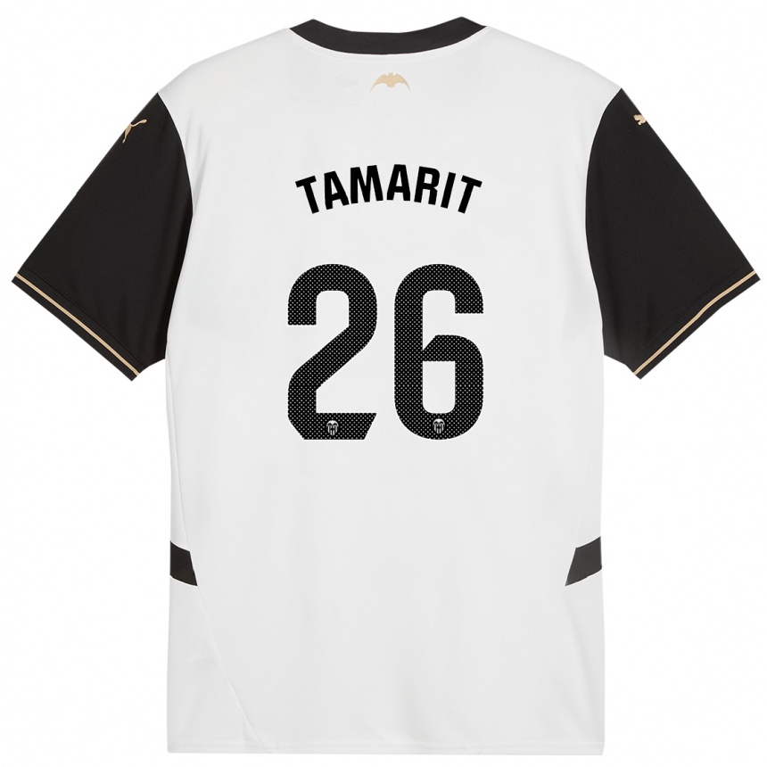 Niño Fútbol Camiseta Sara Tamarit #26 Blanco Negro 1ª Equipación 2024/25 México