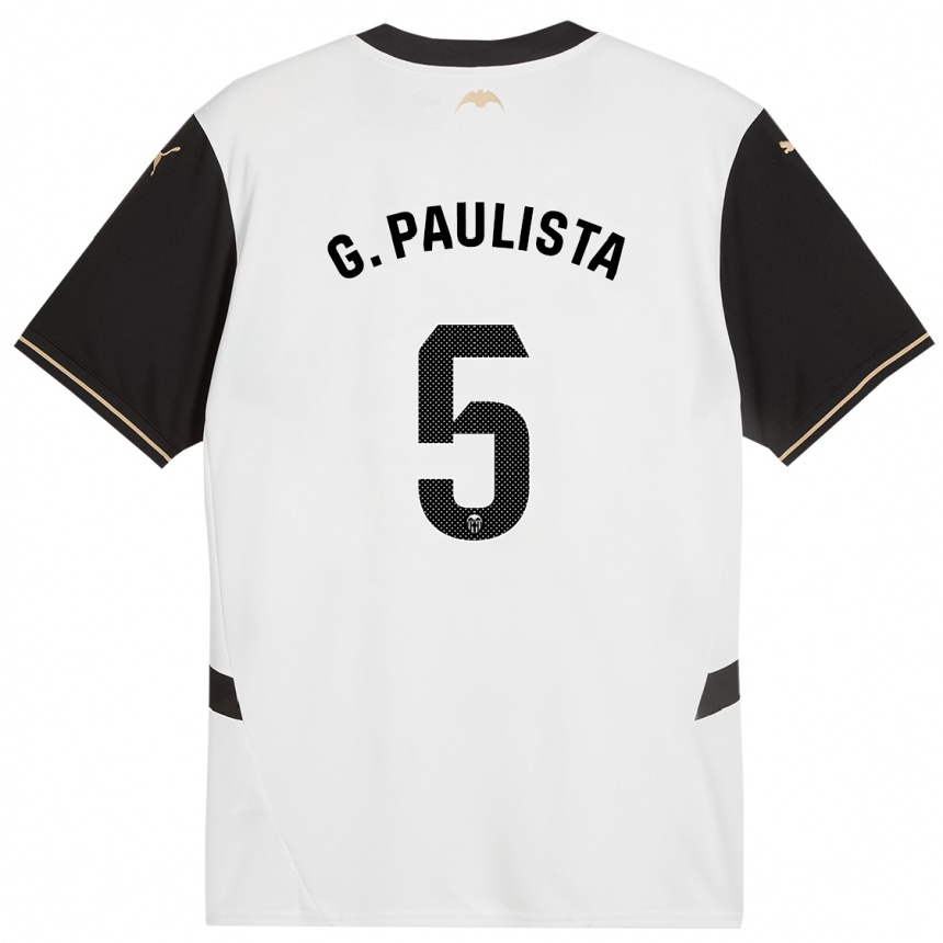 Niño Fútbol Camiseta Gabriel Paulista #5 Blanco Negro 1ª Equipación 2024/25 México