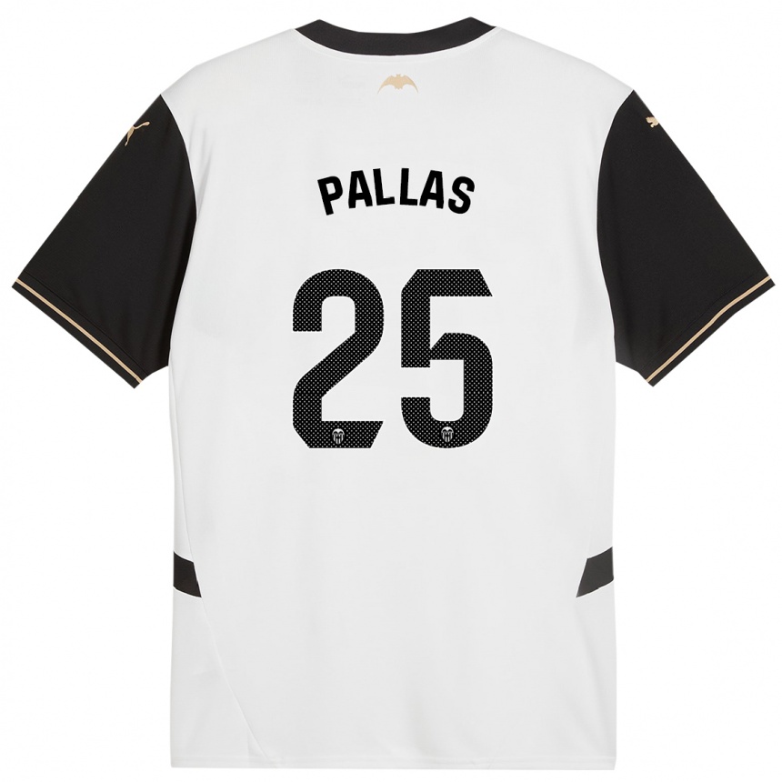 Niño Fútbol Camiseta Nerea Pallas #25 Blanco Negro 1ª Equipación 2024/25 México