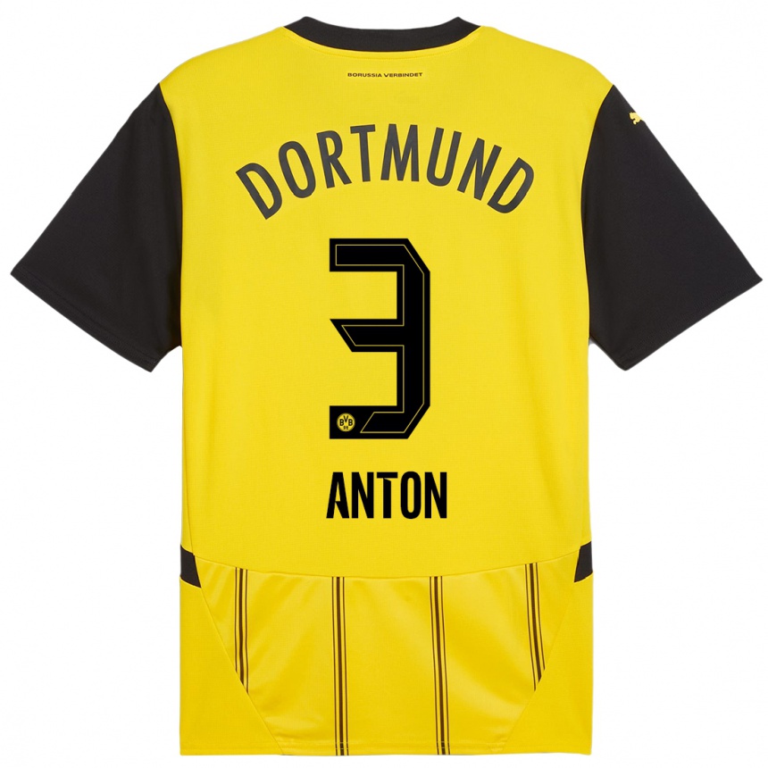 Niño Fútbol Camiseta Waldemar Anton #3 Amarillo Negro 1ª Equipación 2024/25 México