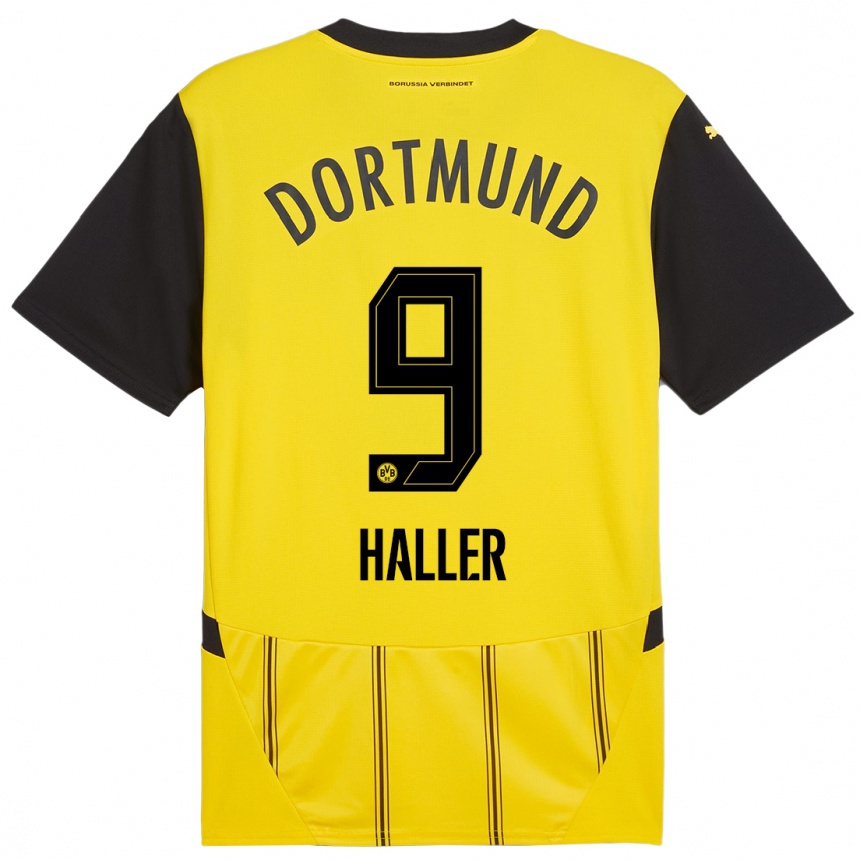 Niño Fútbol Camiseta Sebastien Haller #9 Amarillo Negro 1ª Equipación 2024/25 México