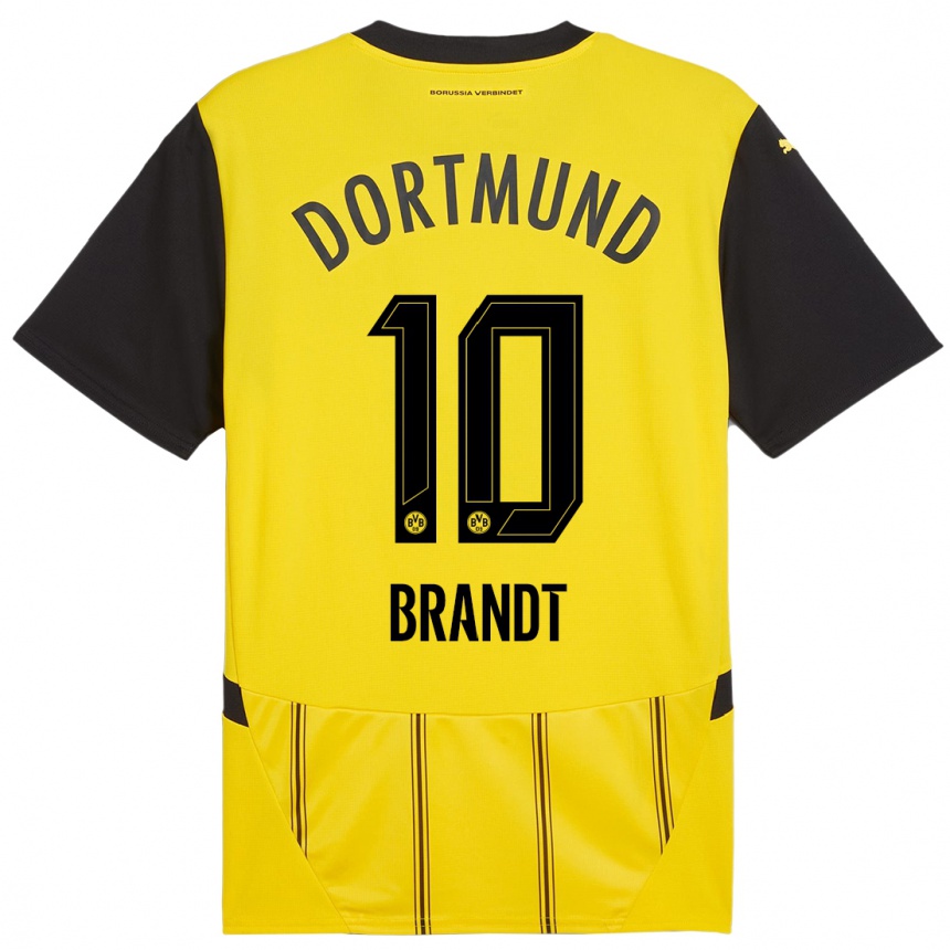 Niño Fútbol Camiseta Julian Brandt #10 Amarillo Negro 1ª Equipación 2024/25 México