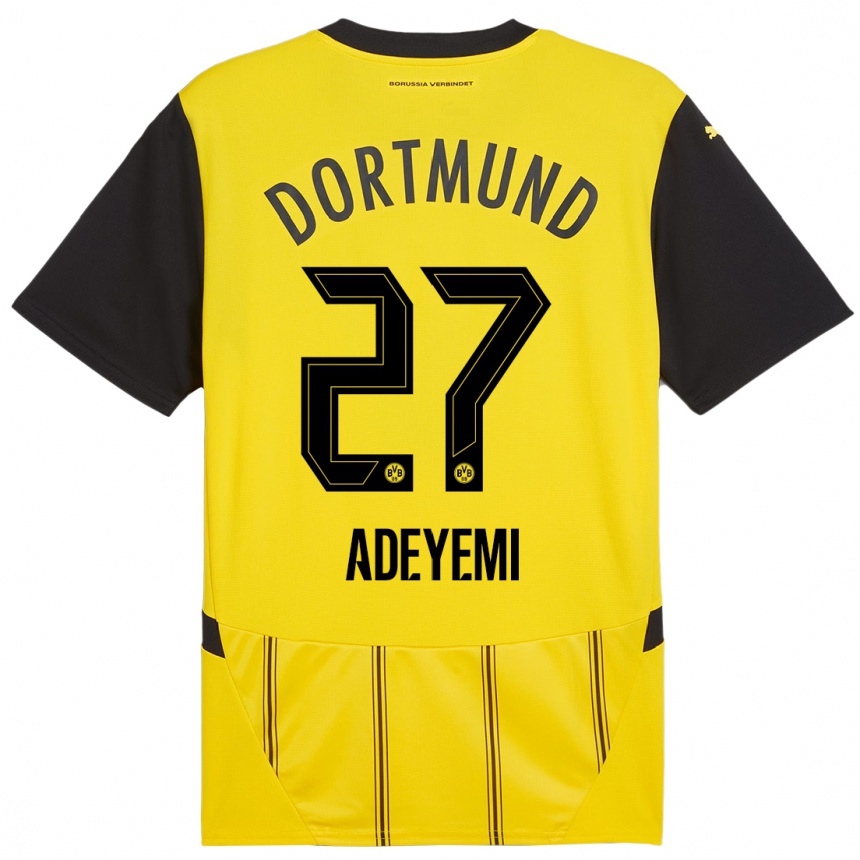 Niño Fútbol Camiseta Karim Adeyemi #27 Amarillo Negro 1ª Equipación 2024/25 México