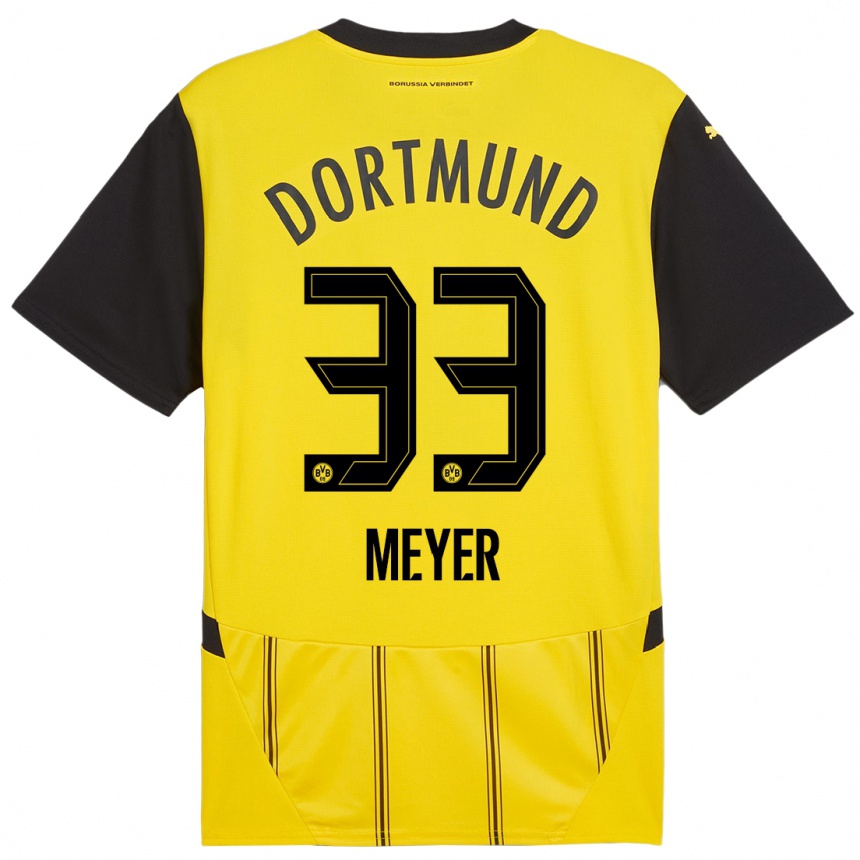 Niño Fútbol Camiseta Alexander Meyer #33 Amarillo Negro 1ª Equipación 2024/25 México