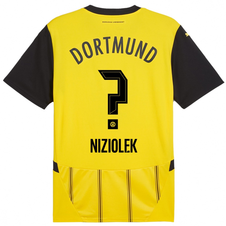 Niño Fútbol Camiseta Alex Niziolek #0 Amarillo Negro 1ª Equipación 2024/25 México