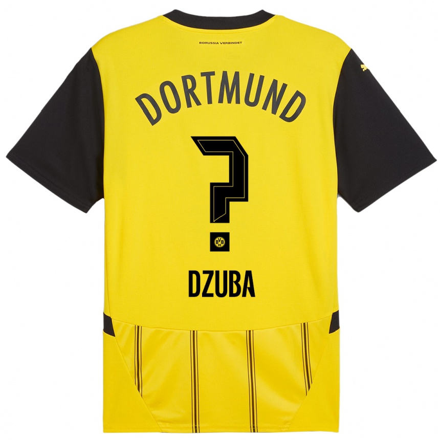 Niño Fútbol Camiseta Fabian Dzuba #0 Amarillo Negro 1ª Equipación 2024/25 México