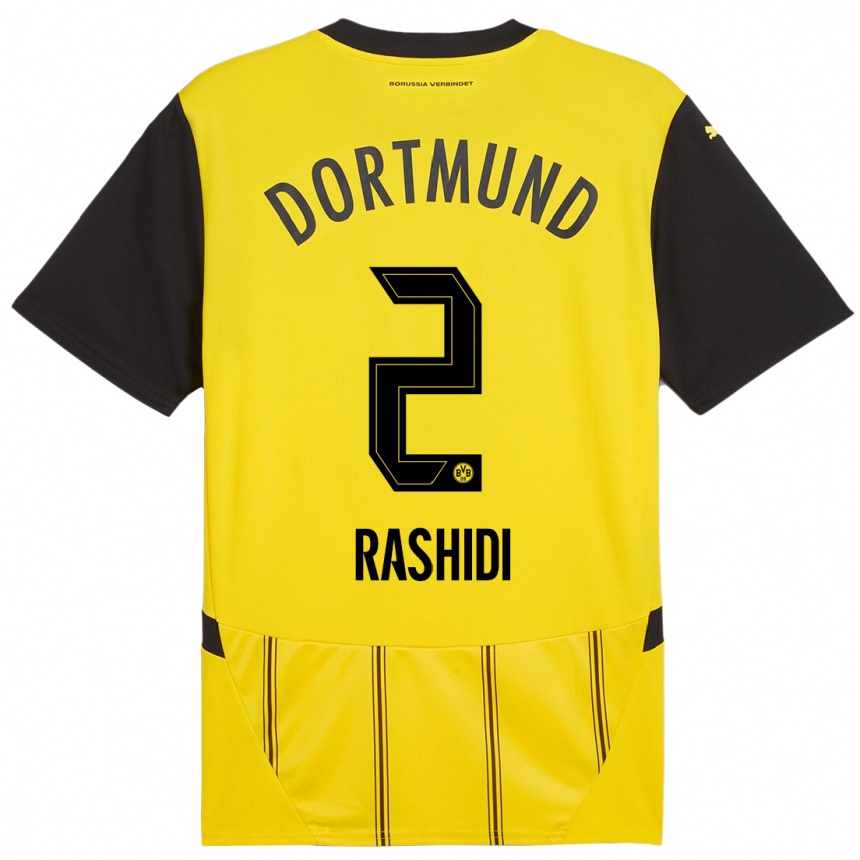 Niño Fútbol Camiseta William Rashidi #2 Amarillo Negro 1ª Equipación 2024/25 México