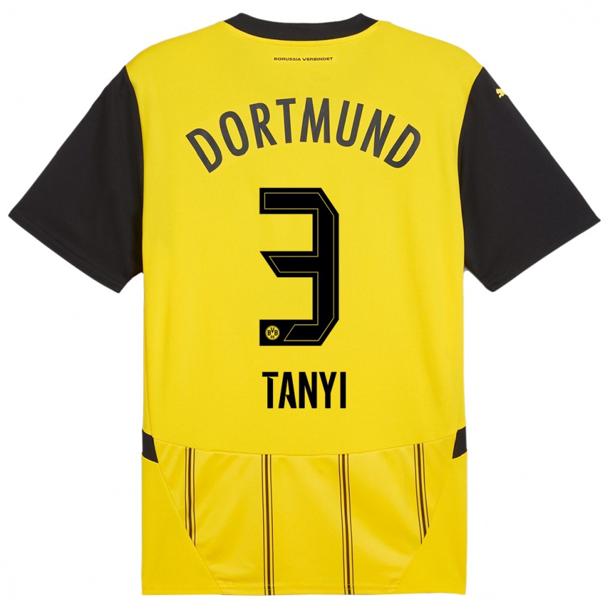 Niño Fútbol Camiseta Paul Tanyi #3 Amarillo Negro 1ª Equipación 2024/25 México