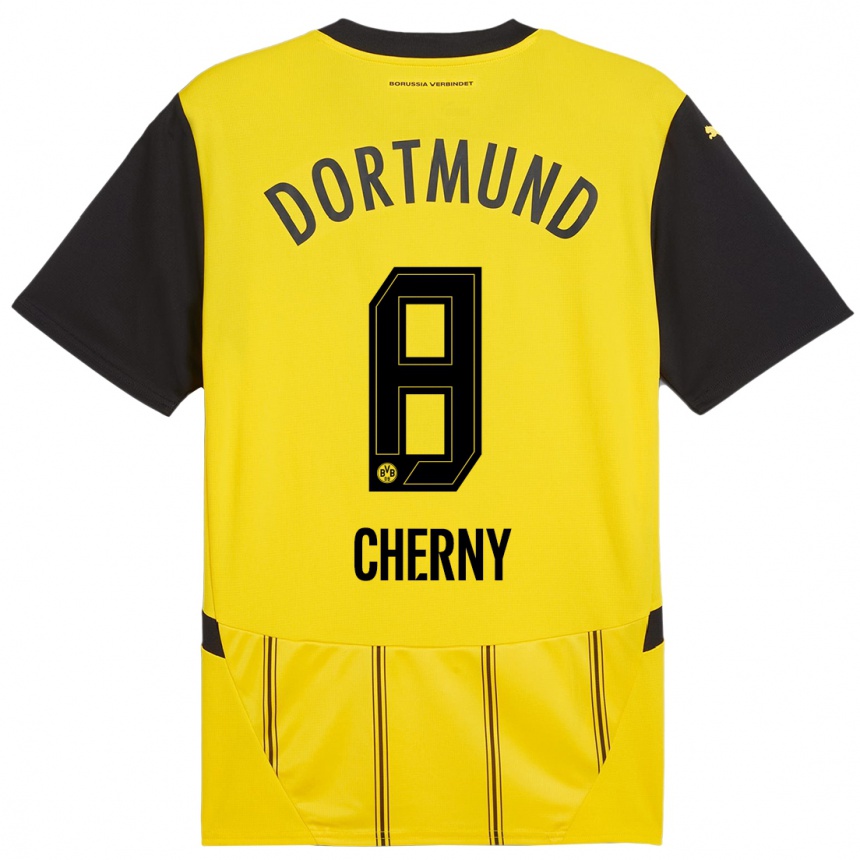 Niño Fútbol Camiseta Nick Cherny #8 Amarillo Negro 1ª Equipación 2024/25 México