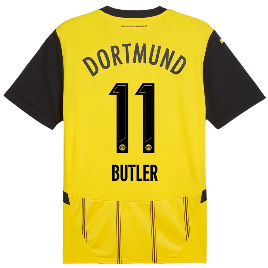 Niño Fútbol Camiseta Justin Butler #11 Amarillo Negro 1ª Equipación 2024/25 México