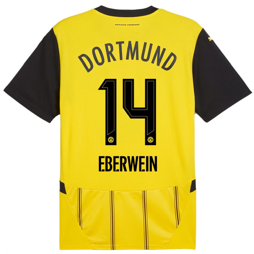 Niño Fútbol Camiseta Michael Eberwein #14 Amarillo Negro 1ª Equipación 2024/25 México