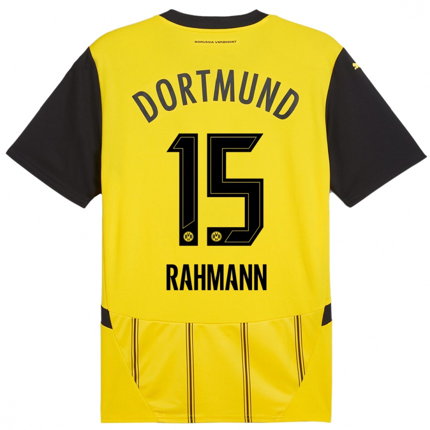 Niño Fútbol Camiseta Luke Rahmann #15 Amarillo Negro 1ª Equipación 2024/25 México