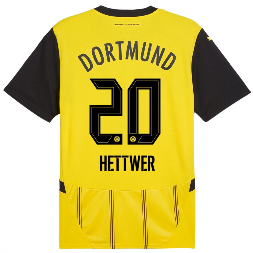 Niño Fútbol Camiseta Julian Hettwer #20 Amarillo Negro 1ª Equipación 2024/25 México