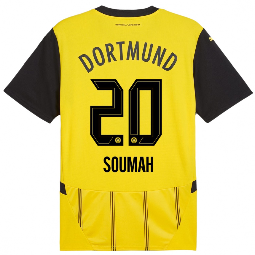 Niño Fútbol Camiseta Moussa Soumah #20 Amarillo Negro 1ª Equipación 2024/25 México