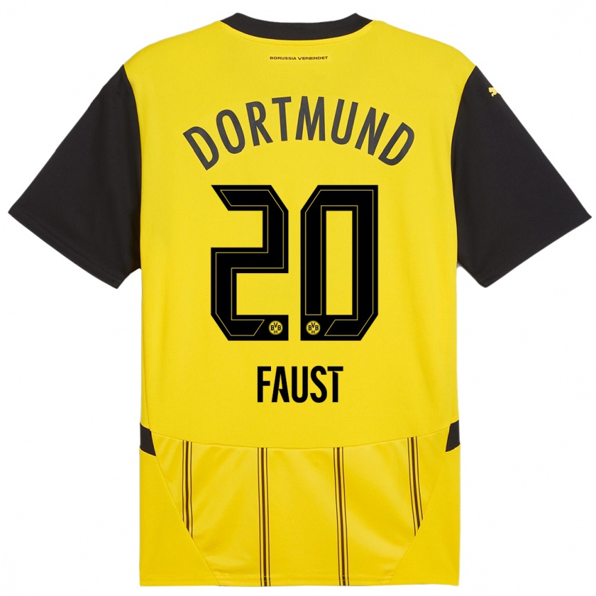 Niño Fútbol Camiseta Tom Faust #20 Amarillo Negro 1ª Equipación 2024/25 México