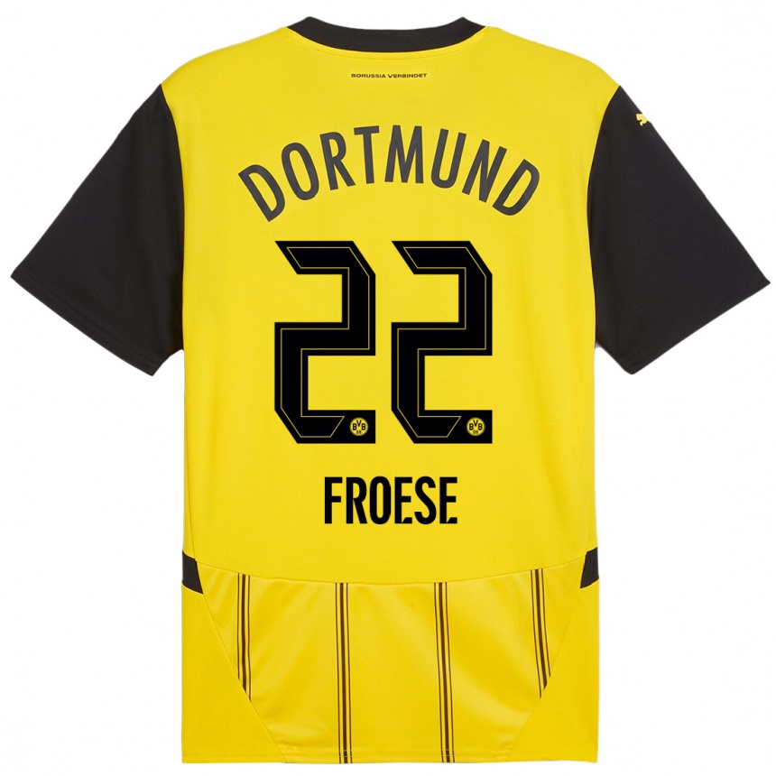 Niño Fútbol Camiseta Julien Froese #22 Amarillo Negro 1ª Equipación 2024/25 México