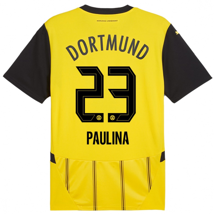 Niño Fútbol Camiseta Jordi Paulina #23 Amarillo Negro 1ª Equipación 2024/25 México