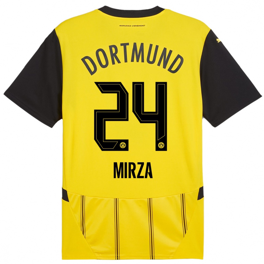 Niño Fútbol Camiseta Marwan-Omir Mirza #24 Amarillo Negro 1ª Equipación 2024/25 México