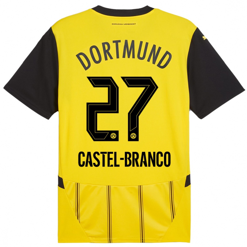 Niño Fútbol Camiseta Diego Castel-Branco #27 Amarillo Negro 1ª Equipación 2024/25 México