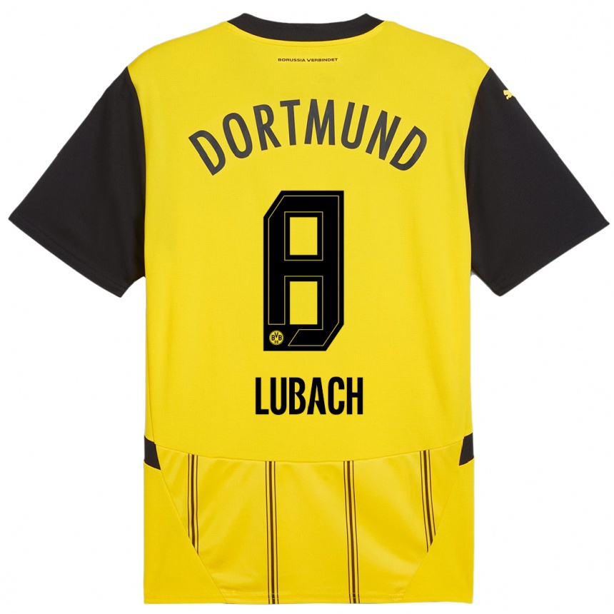 Niño Fútbol Camiseta Rafael Lubach #8 Amarillo Negro 1ª Equipación 2024/25 México