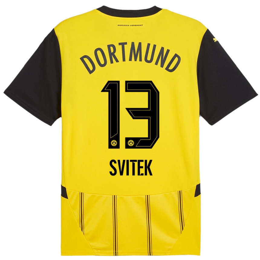 Niño Fútbol Camiseta Leon Svitek #13 Amarillo Negro 1ª Equipación 2024/25 México