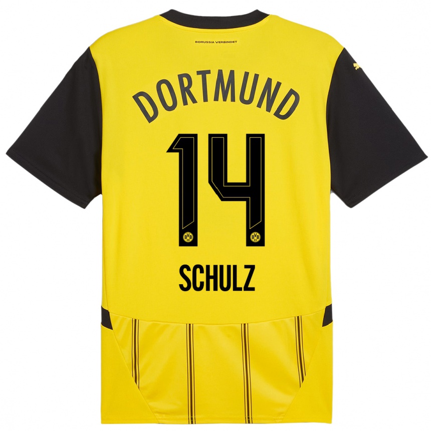 Niño Fútbol Camiseta Nico Schulz #14 Amarillo Negro 1ª Equipación 2024/25 México