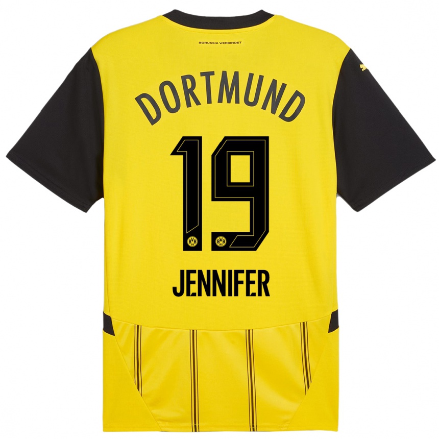 Niño Fútbol Camiseta Gutierrez Bermejo Jennifer #19 Amarillo Negro 1ª Equipación 2024/25 México