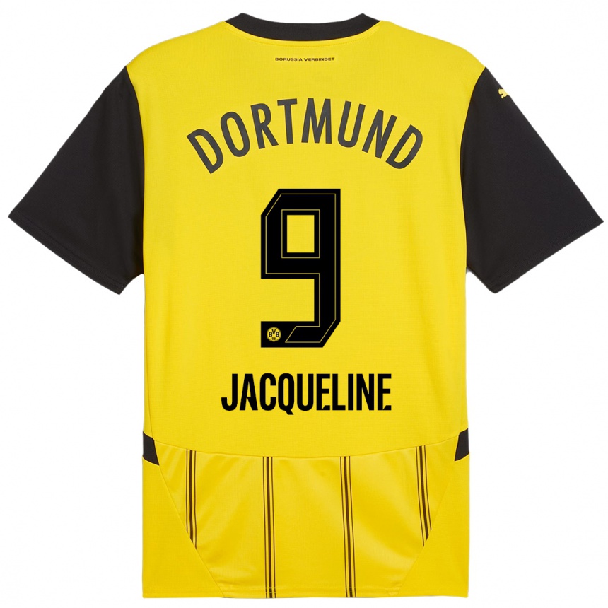 Niño Fútbol Camiseta Moreno Jacqueline #9 Amarillo Negro 1ª Equipación 2024/25 México