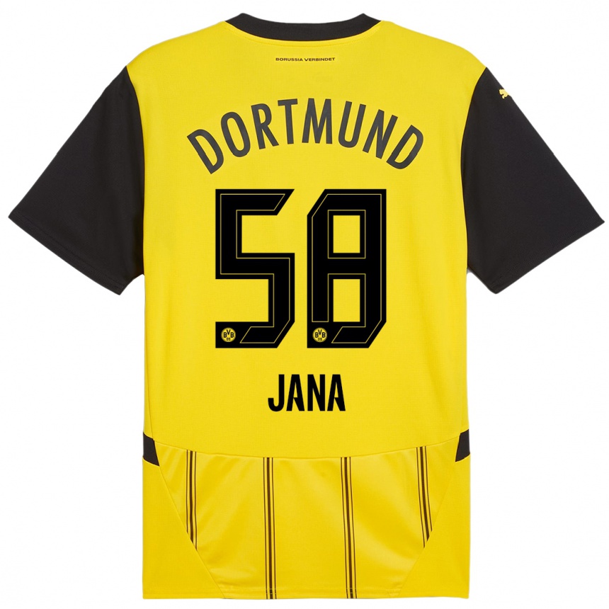 Niño Fútbol Camiseta Nordberg Jana #58 Amarillo Negro 1ª Equipación 2024/25 México