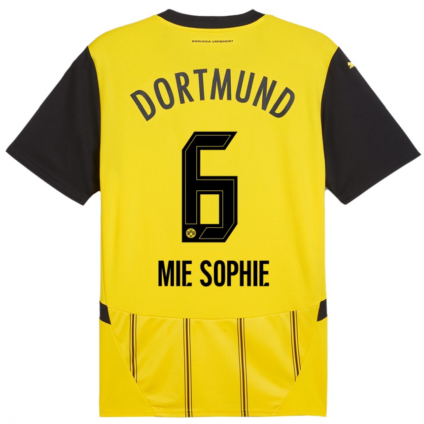 Niño Fútbol Camiseta Sando Mie Sophie #6 Amarillo Negro 1ª Equipación 2024/25 México