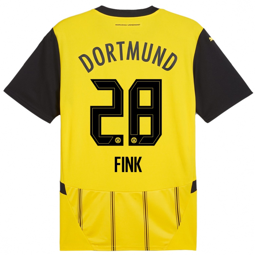 Niño Fútbol Camiseta Bradley Fink #28 Amarillo Negro 1ª Equipación 2024/25 México