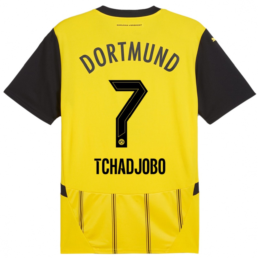 Niño Fútbol Camiseta Dia Tchadjobo #7 Amarillo Negro 1ª Equipación 2024/25 México