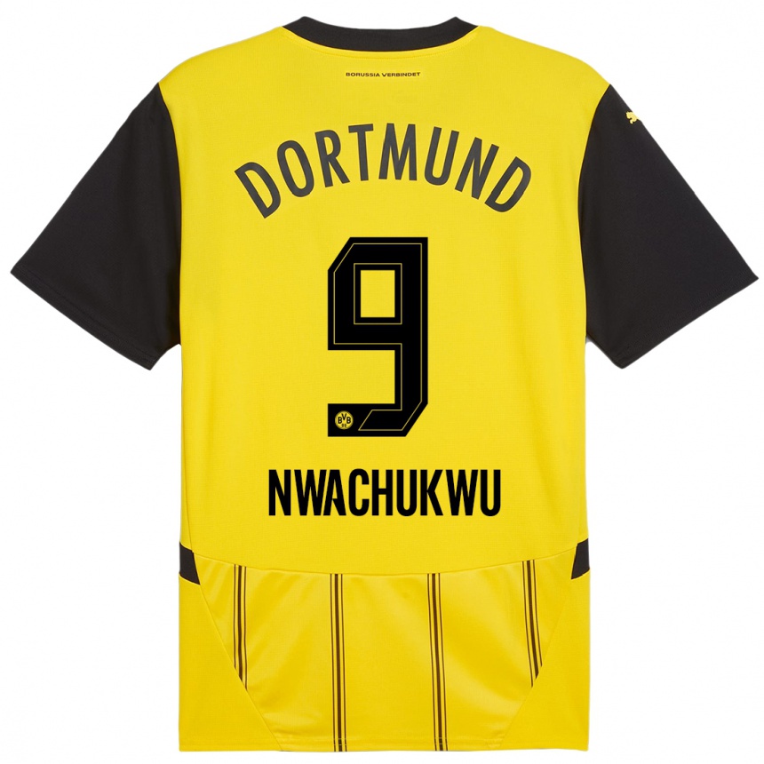 Niño Fútbol Camiseta Isaak Nwachukwu #9 Amarillo Negro 1ª Equipación 2024/25 México