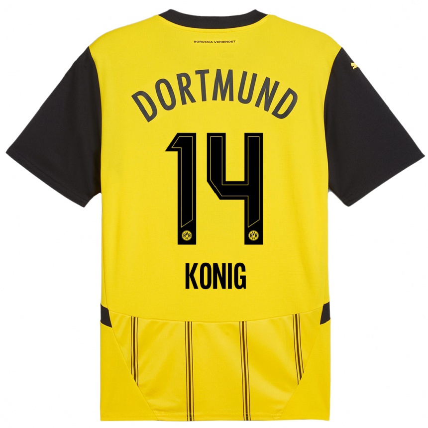 Niño Fútbol Camiseta Raul Konig #14 Amarillo Negro 1ª Equipación 2024/25 México