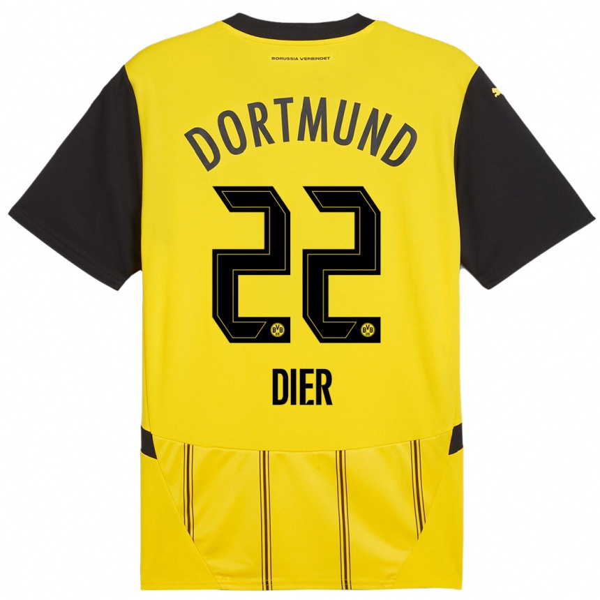 Niño Fútbol Camiseta Henrik Dier #22 Amarillo Negro 1ª Equipación 2024/25 México