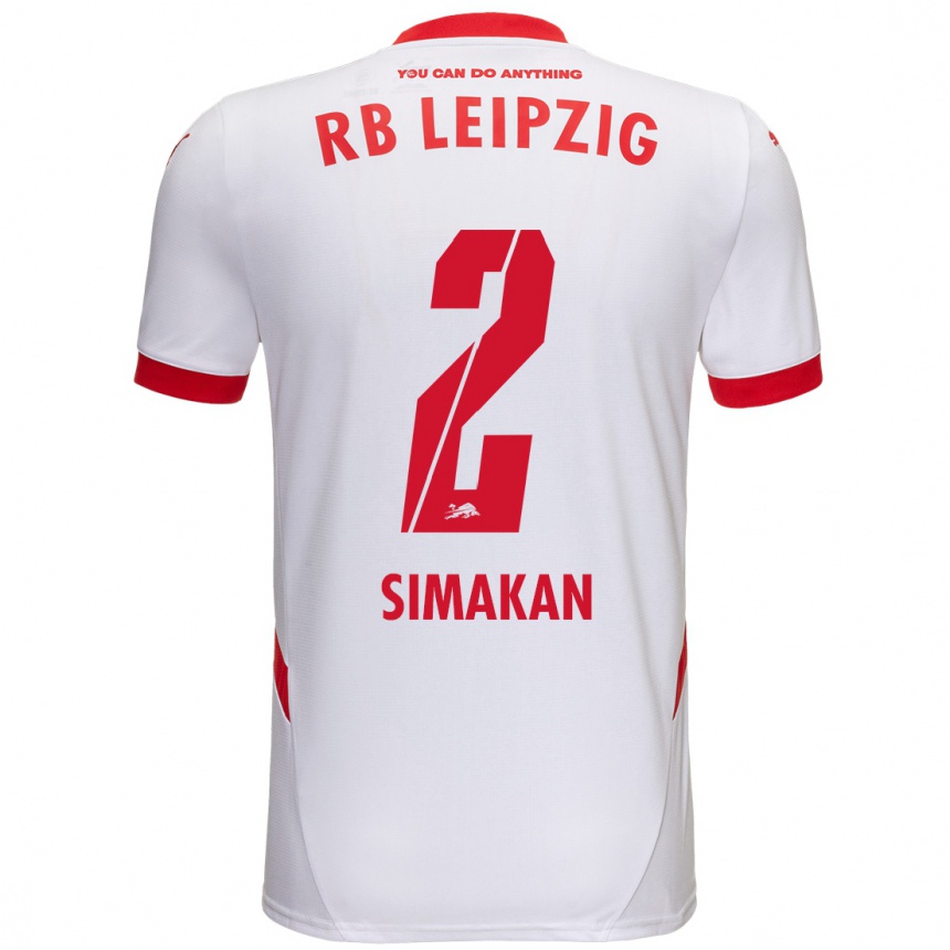 Niño Fútbol Camiseta Mohamed Simakan #2 Blanco Rojo 1ª Equipación 2024/25 México