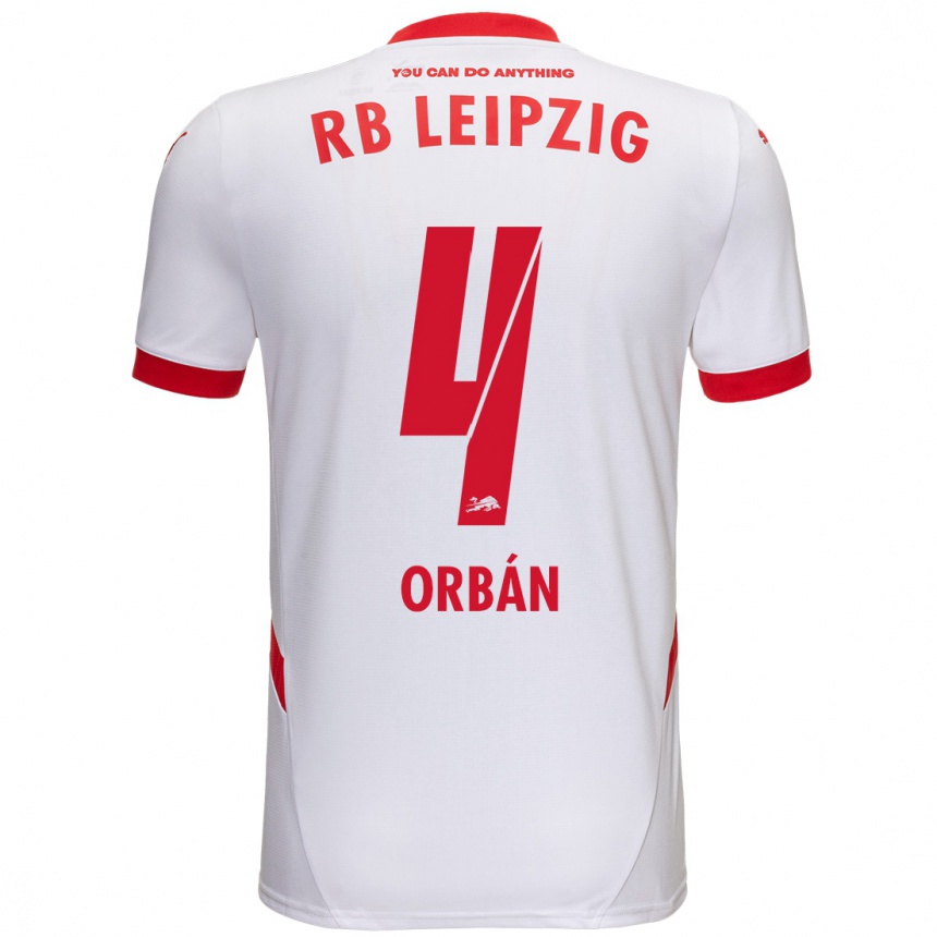 Niño Fútbol Camiseta Willi Orbán #4 Blanco Rojo 1ª Equipación 2024/25 México