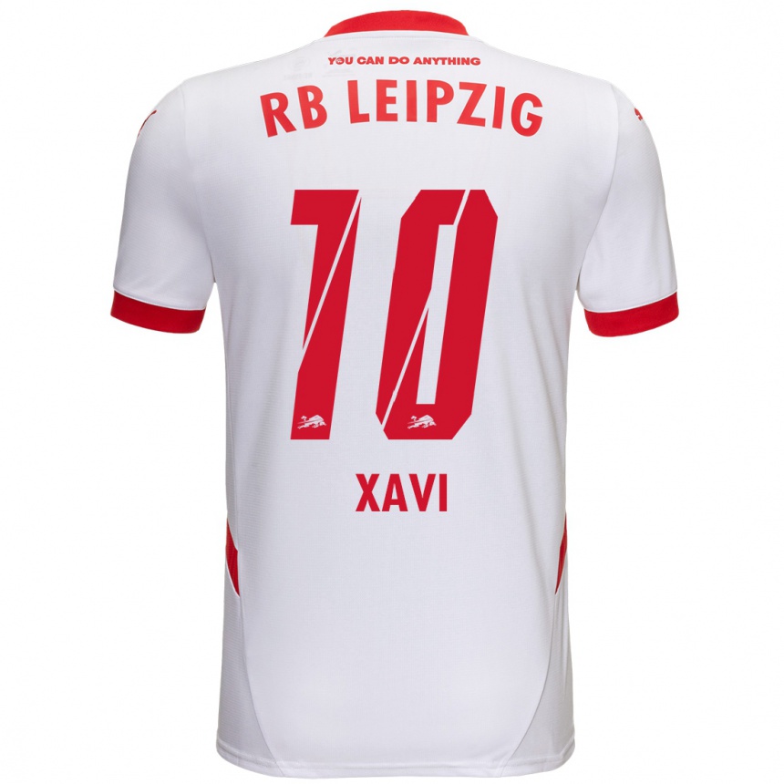 Niño Fútbol Camiseta Xavi Simons #10 Blanco Rojo 1ª Equipación 2024/25 México