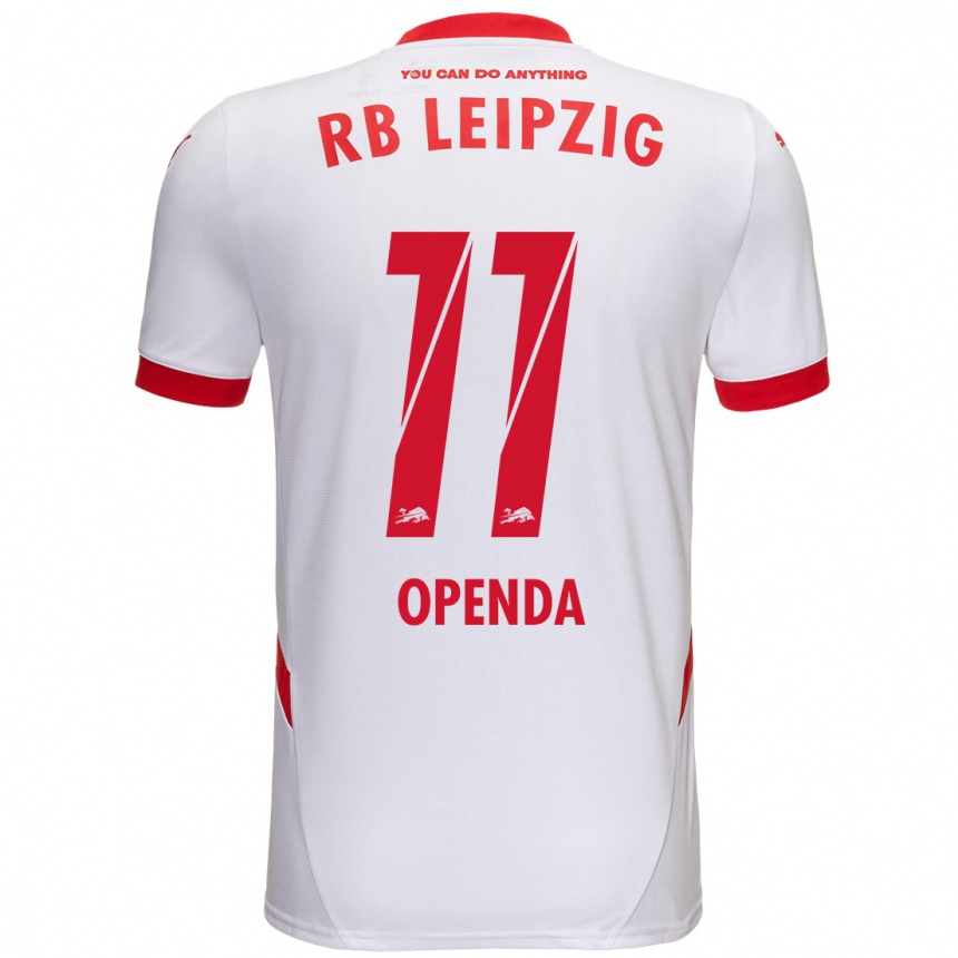 Niño Fútbol Camiseta Loïs Openda #11 Blanco Rojo 1ª Equipación 2024/25 México