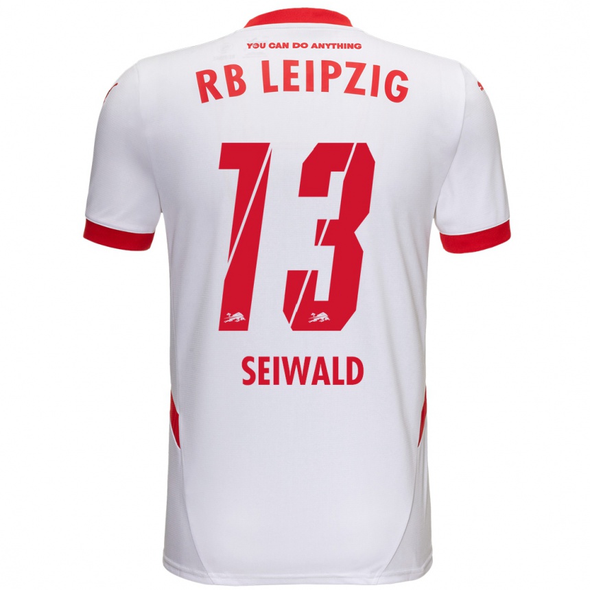 Niño Fútbol Camiseta Nicolas Seiwald #13 Blanco Rojo 1ª Equipación 2024/25 México