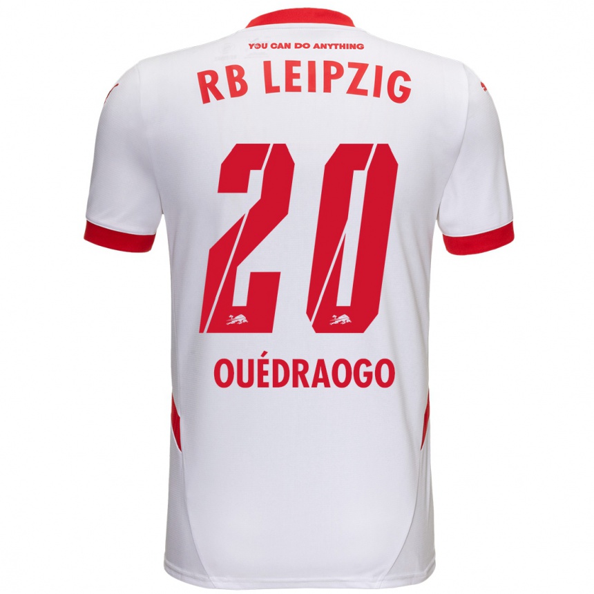 Niño Fútbol Camiseta Assan Ouédraogo #20 Blanco Rojo 1ª Equipación 2024/25 México