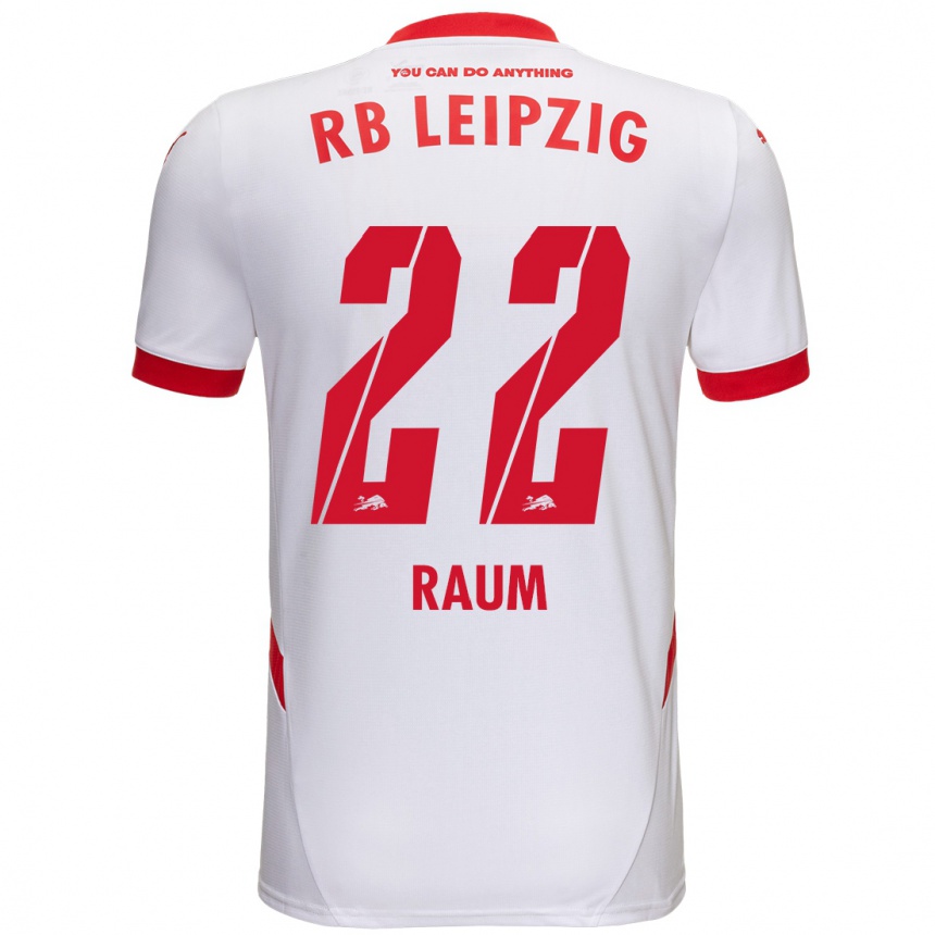 Niño Fútbol Camiseta David Raum #22 Blanco Rojo 1ª Equipación 2024/25 México