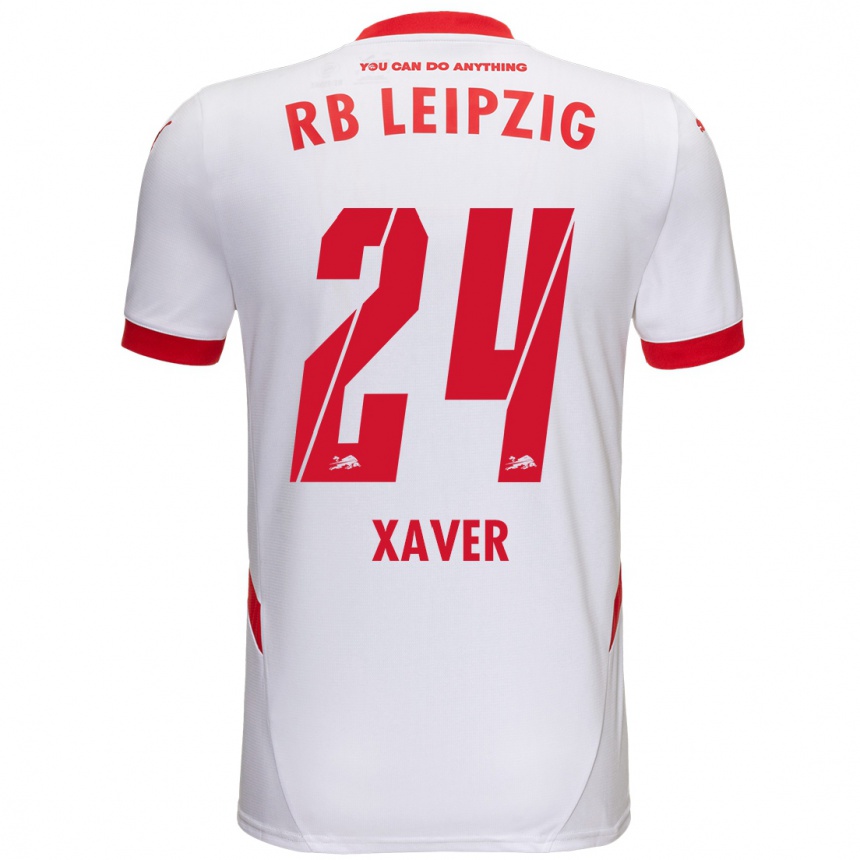 Niño Fútbol Camiseta Xaver Schlager #24 Blanco Rojo 1ª Equipación 2024/25 México